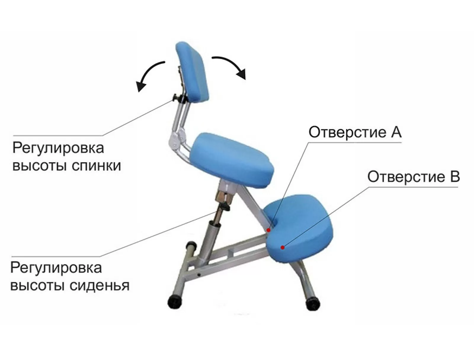 Коленный стул со спинкой Smartstool KM01B